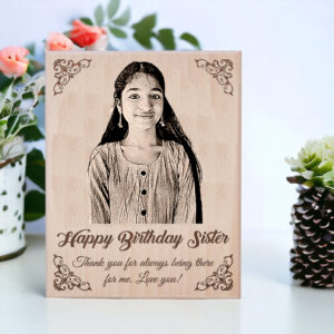 Personalized Engraved Wooden Photo Frame For Sister 5×4 inchs wood