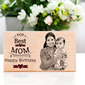 Engraved wooden baby milestone blocks with custom name