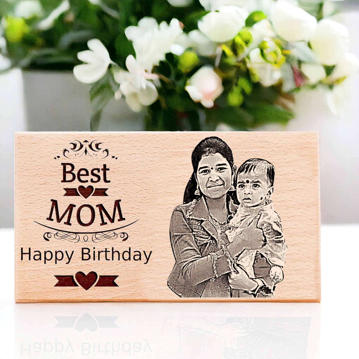 Engraved wooden baby milestone blocks with custom name