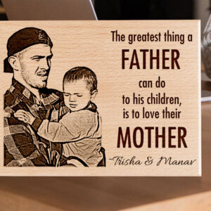 Personalized Engraved Wooden Photo Plaque Gift for Men 6×9