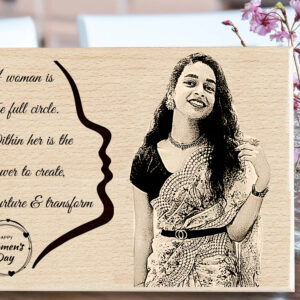 Women?s Day Wooden Engraved Photo Plaque (6×9 inches)