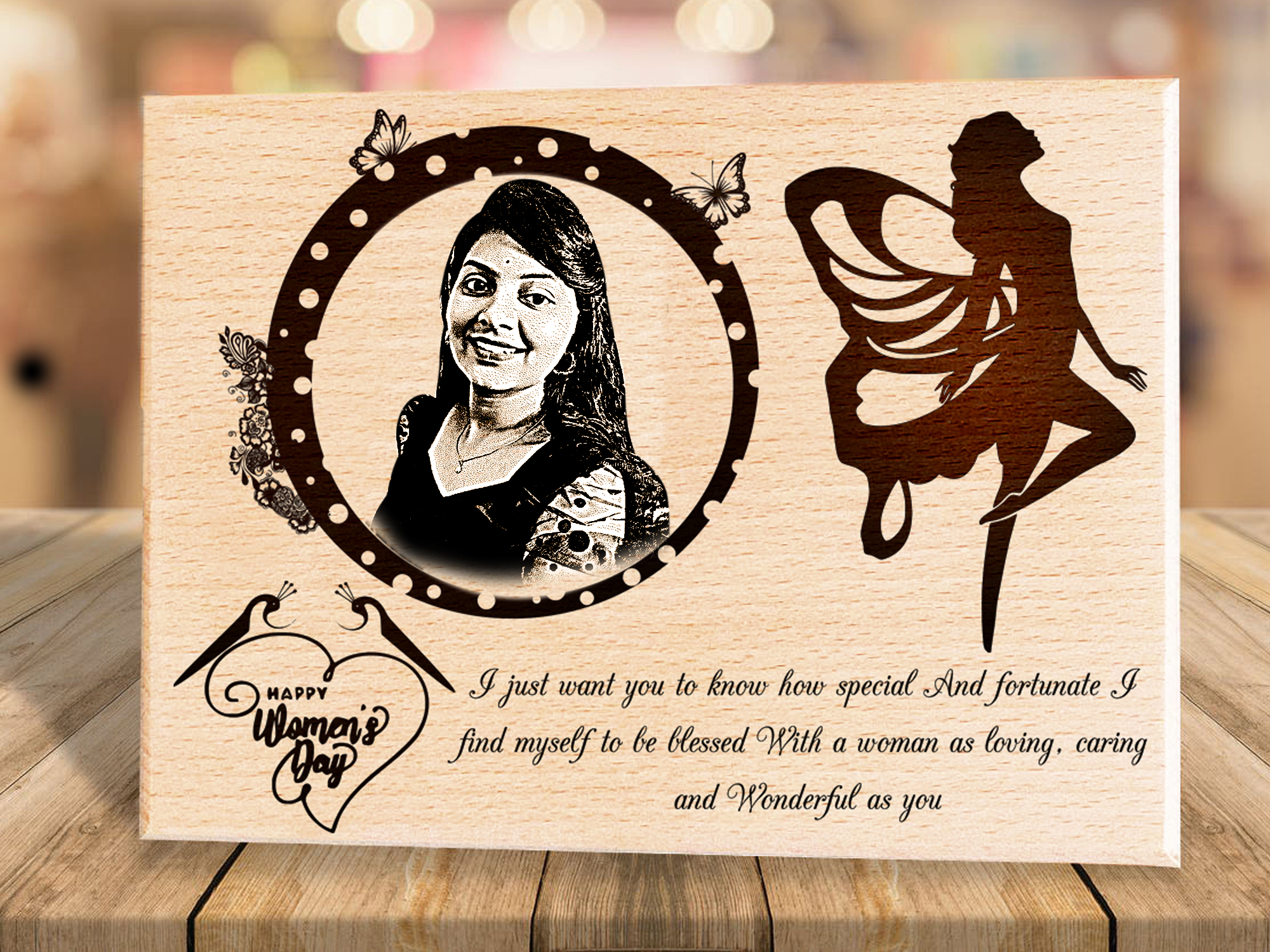 Sci-fi inspired wooden plaque engraved with ‘Live Long and Prospe