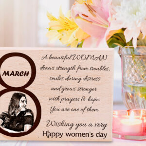 Women?s Day Engraved Photo Wooden Plaque Gift for Girls 5×7