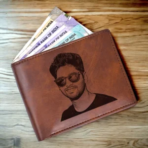 Personalized Photo Wallet for Men (Brown) 4×5 inchs