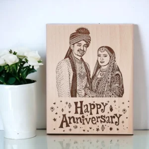 Personalized Engraved Wooden Photo Frame For First Anniversary 4×5 inchs wood