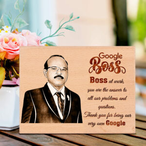 Gift for Manager Customized Engraved Wooden Photo Frame 6×9 inchs wood