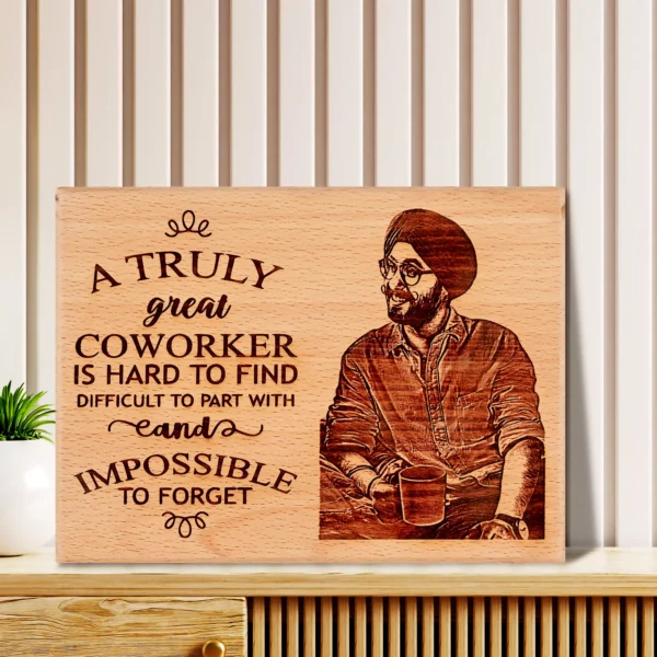 Custom engraved wooden photo frame with couple’s names