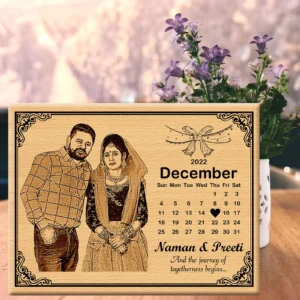 Personalized Wedding Anniversary Date calendar Wooden Photo Frame 5×7 inchs wood