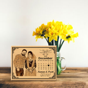 Personalized Wedding Anniversary Date calendar Wooden Photo Frame 5×7 inchs wood