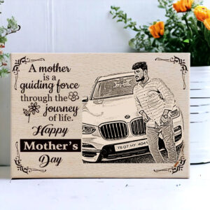 Mother?s Day Personalized Gift Engraved Photo Plaque Wood Gift for Mom (9×6 inches)
