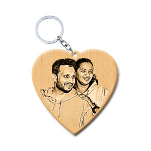 Valentines Day Customized Keychain for Girl Or Boy Friend (Wood, 2×2 inches)