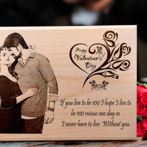 Valentines Day Ideas Custom Wooden Engraved Plaque Gifts for Boys (9×6 inches)