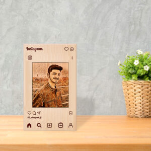 Personalized Engraved Instagram Style Wooden Photo Frame 4×7