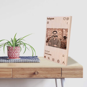 Personalized Engraved Instagram Wooden Photo Frame With Username