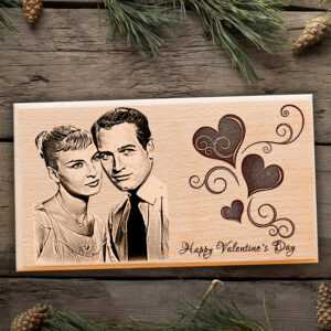 Happy Valentine?s Day Personalized Engraved Plaque Gift for Girls (7×4 in, Wood)