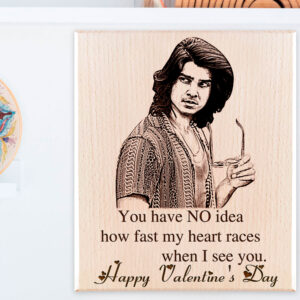 My Heart Races Fast Customized Valentine Gift for Boys (9×6 inches, Wood)