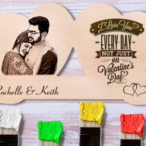 Personalized Photo Engraved Valentine?s Day Gift for Couples (8 x 12 in, Wood)