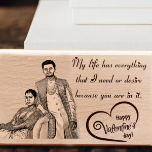 Unique Wooden Personalized Valentine?s Plaque Love Gifts for Couples (7×4 Inches)