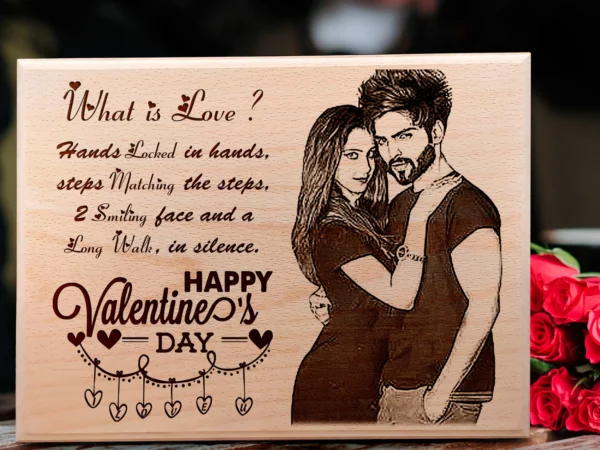 Customized Wooden Valentine?s Gift Photo Plaque Love Gifts for Couples (12x8 Inches)