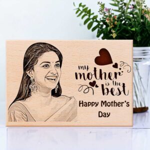 Personalized Wooden Engraved Photo Frame For Mother?s Day (7×4 Inches)