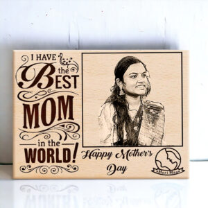 World?s Best Mom Wooden Personalized Engraved Photo Frame for Mom (8×12 Inches)