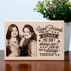 Personalized Photo Plaque Friendship Gift for Best Friend ( 7×4 inchs wood )