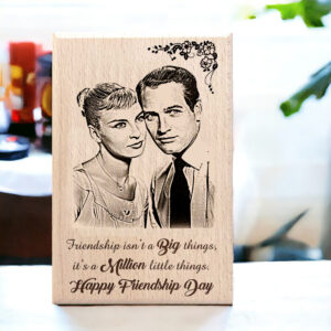 Wooden Engraved Personalized Photo Frame Gift for Best Friend ( 7×4 inches wood )