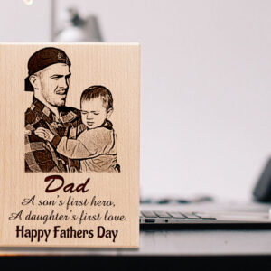 Unique World?s Best Dad Engraved Wooden Photo Frame Gift for Men (7×4 Inches)