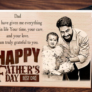 Unique Happy Father?s Day Engraved Wooden Photo Frame Gift for Dad (8×12 Inches)