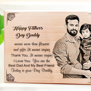 Unique Happy Father?s Day Engraved Wooden Photo Frame Gift for Dad (12×8 Inches)