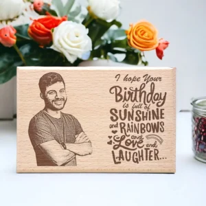 Personalized Engraved Wooden Frame Birthday Gifts For Her and Him 7×4 inhcs wood