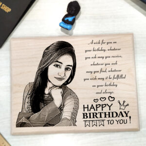 Customized Wooden Happy Birthday Frame Gifts for Girlfriend and Boyfriend (12 X 8 Inch wood )