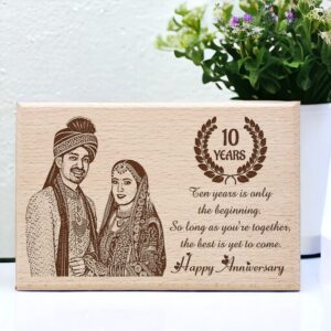 Personalized Engraved Wooden Anniversary Picture Frame 4×7 inchs wood