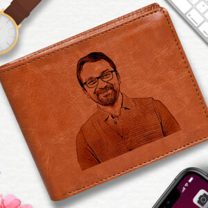 Personalized Tan Men?s Wallet Gift For Teacher