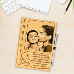Personalized Wooden Pen & Photo Diary for Daughter