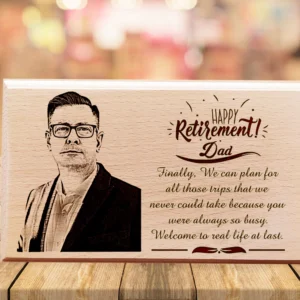 Personalized Wood Retirement Gift for The Men You Love Most Father 7×4 inchs wood