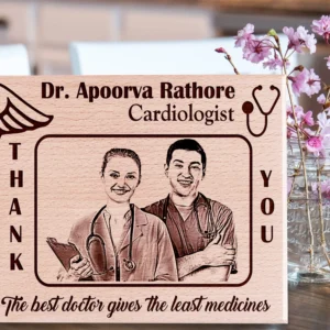 Unique Personalized Photo Plaque Best Gift for Doctor (7×5 inches, Wood)