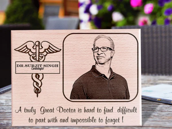Rustic wooden photo frame engraved with special date