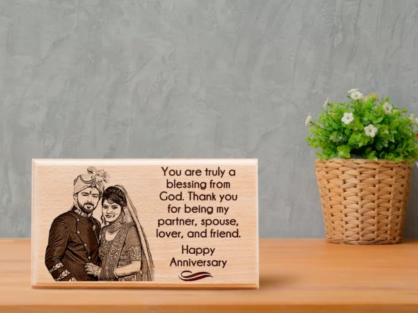Personalized Gift and Presents for Marriage Anniversary Frame for Couples (7x4 inches, Wood)