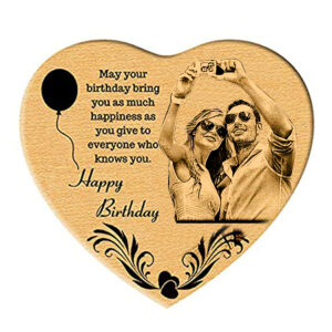Personalized Engraved Wooden Photo Frame Gift  Heart wooden Hs2