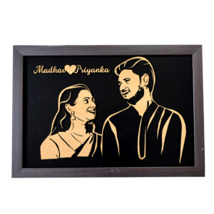 Laser On Personalized Portrait Photo Customized Photo Frame on Wood pf2 (12×18 inches)