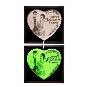 Heart Shape Wooden frame glowing in night (Hg1) Size: 6×6 Inchs