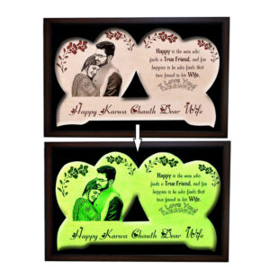 Laser On Dull Heart Wooden frame (Hg3) Size 7×12